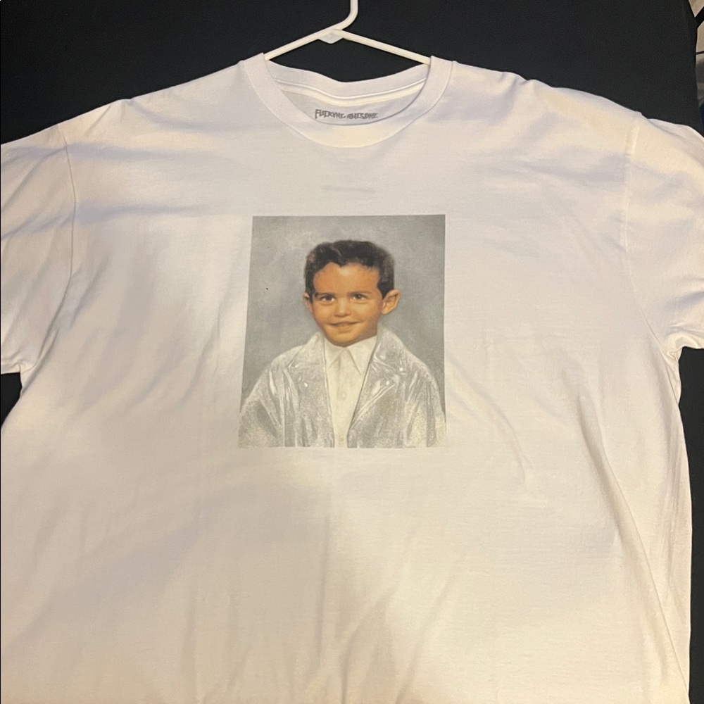 FA White Tee with Vintage Portrait Graphic